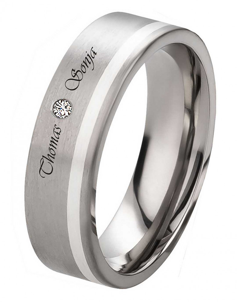 Damenring Titanring DT079 Silber gratis Gravur von Costina