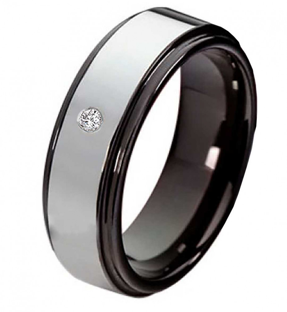 Damenring Wolframring DW103 mit Zirkonia von Costina