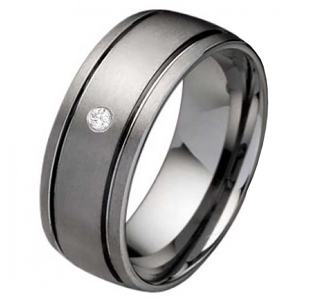 Damenring Wolframring DW112 mit Zirkonia von Costina