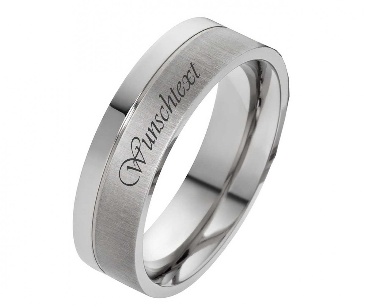 Herrenring Titanring HT002 individuell Außengravur von Costina