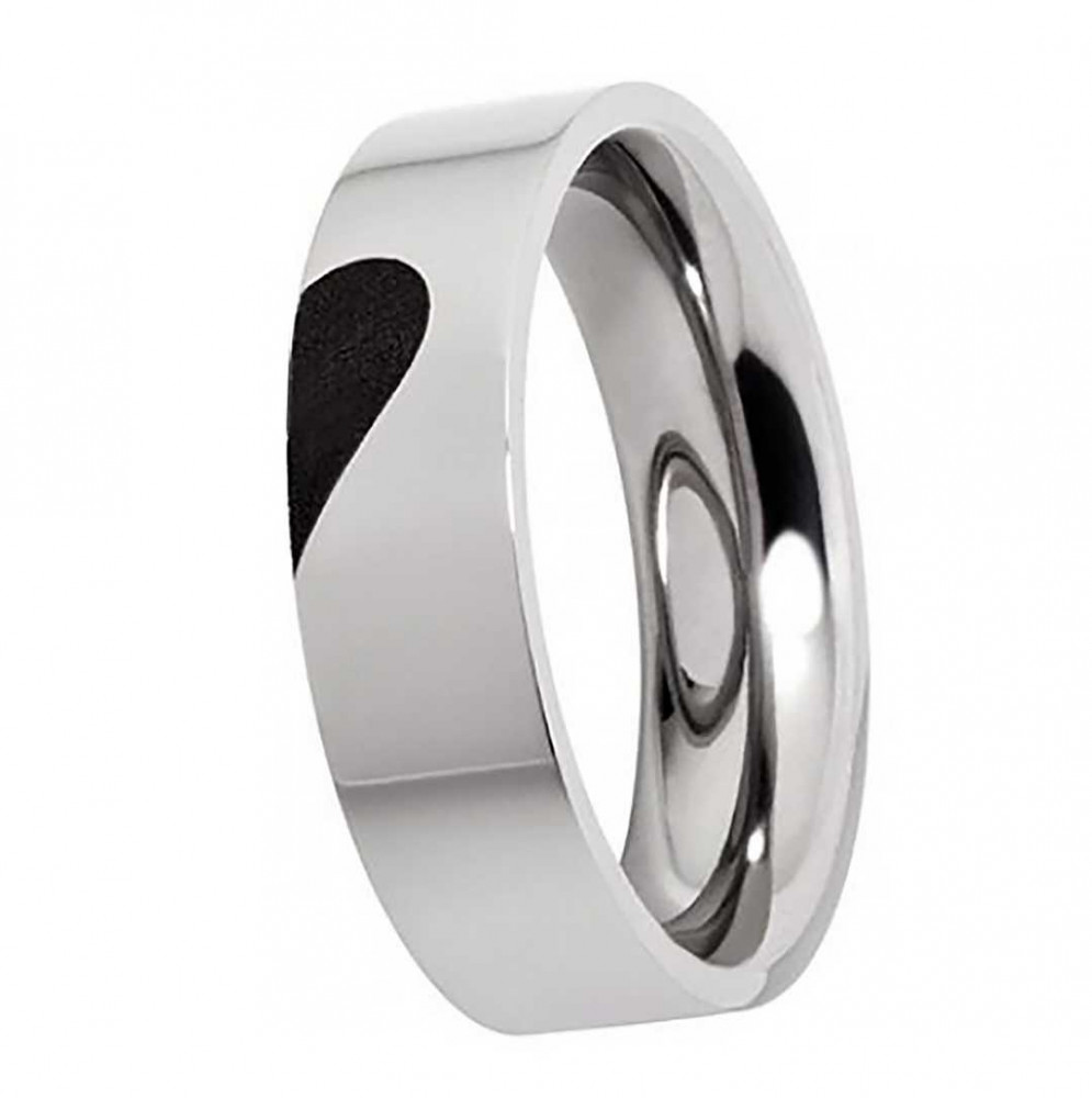 Herrenring Titanring HT023 mit Herz Gravur von Costina