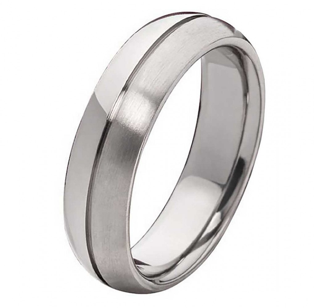 Herrenring Titanring HT078 ohne Stein mit gratis Gravur von Costina