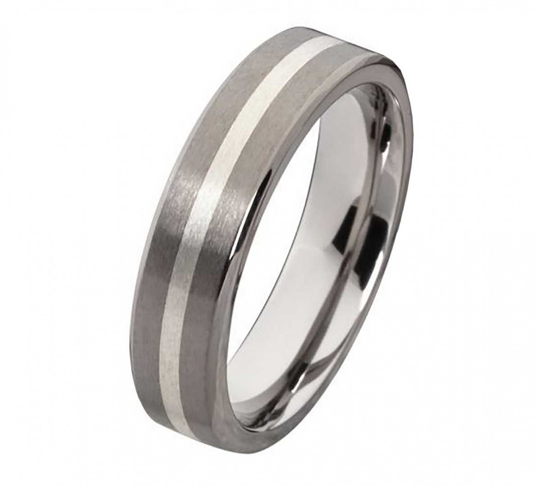 Herrenring Titanring mit Silber HT065 mit gratis Gravur von Costina