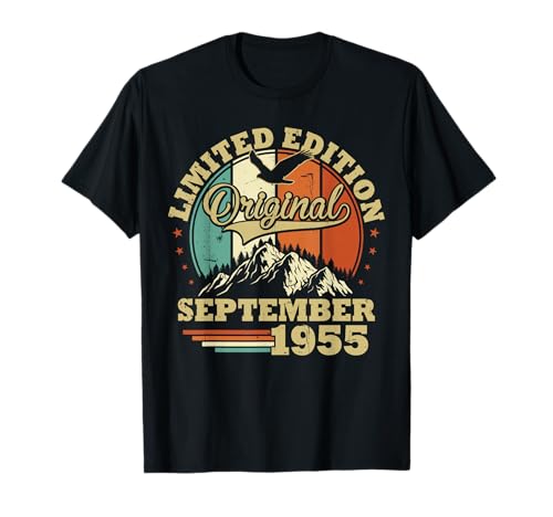 Geburtstag 70 Jahre Vintage September 1955 Männer und Frauen T-Shirt Geburtstag 70 Jahre Vintage September 1955 Männer und Frauen T-Shirt von Costume 70e Anniversaire pour Nées En 1955