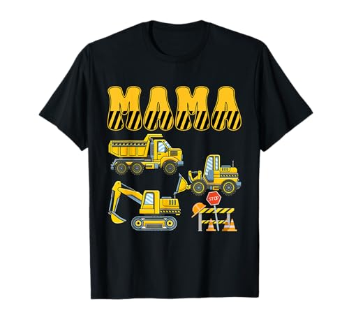 Funny Mama Baubagger Kinder Junge Familie Set T-Shirt von Costume Construction Truck Matching Family