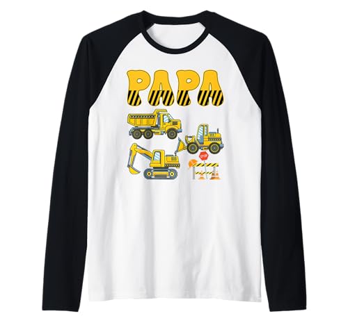 Funny Papa Baubagger Kinder Junge Familie Set Raglan von Costume Construction Truck Matching Family