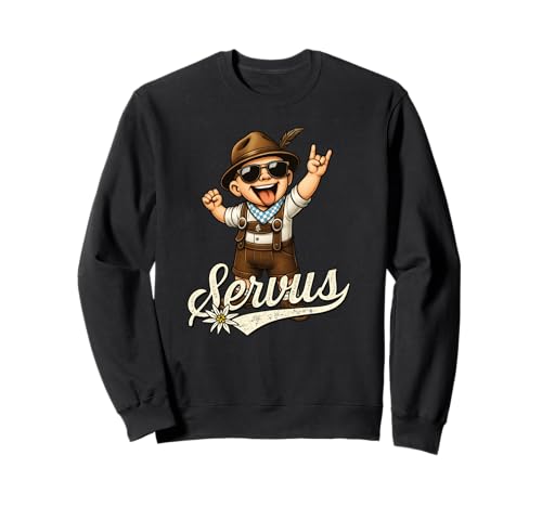 Tracht Servus Dirndl Lederhosen Bayerischer Trachten Ersatz Sweatshirt Tracht Servus Dirndl Lederhosen Bayerischer Trachten Ersatz Sweatshirt von Costume Dirndl Dialect Typical Cool German Outfit