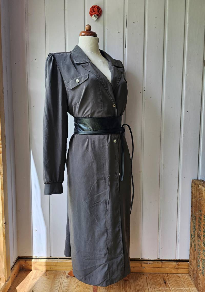 Anthrazit Vintage Kleid Markwald Gr.46 von CostumeLoveRealities