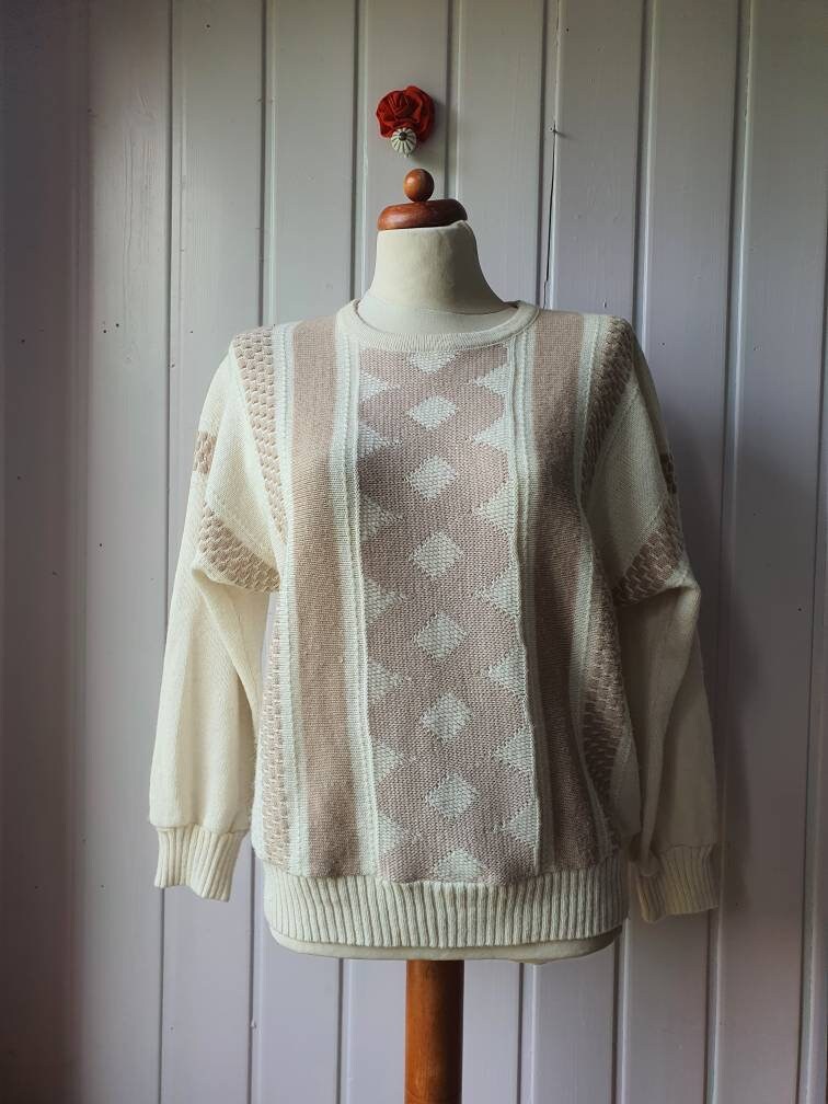 Créme Und Puder, Vintage Pullover, Gr.40 Füssinger Maschenmoden von CostumeLoveRealities