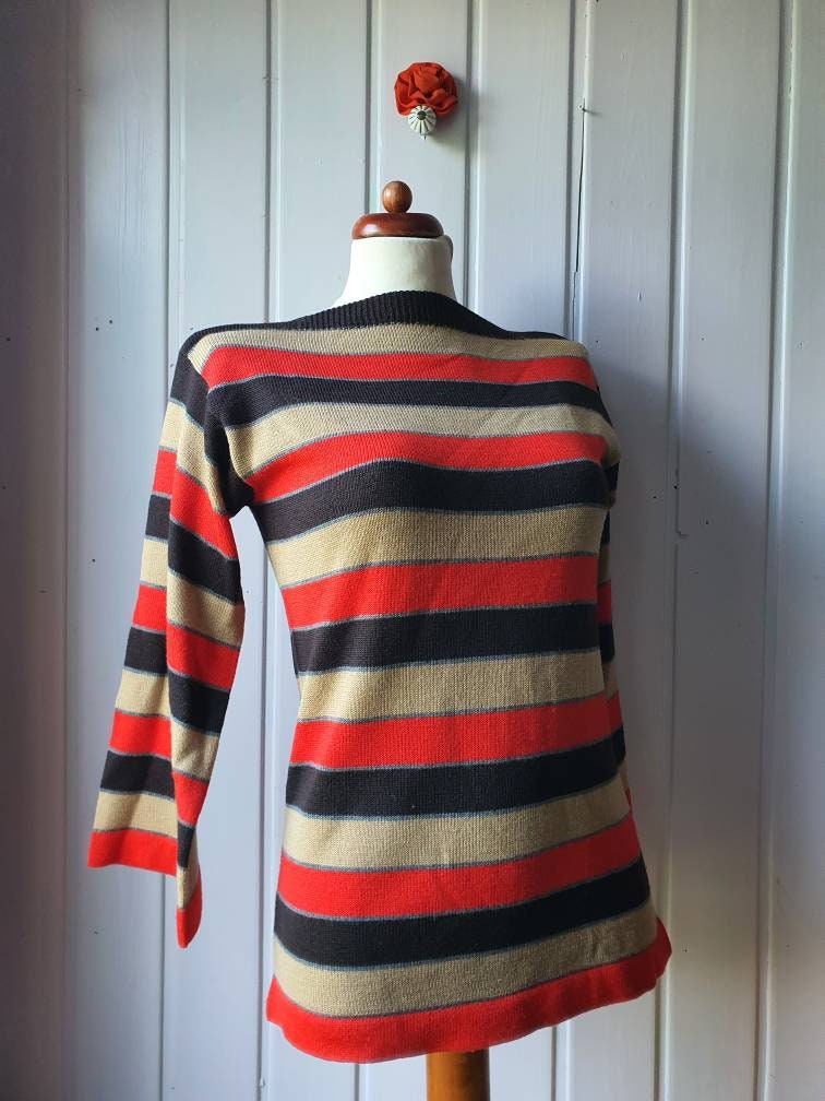 Feinstrick Vintage Pullover Mit Weitem 3/4 Arm, Gr.38/40 von CostumeLoveRealities