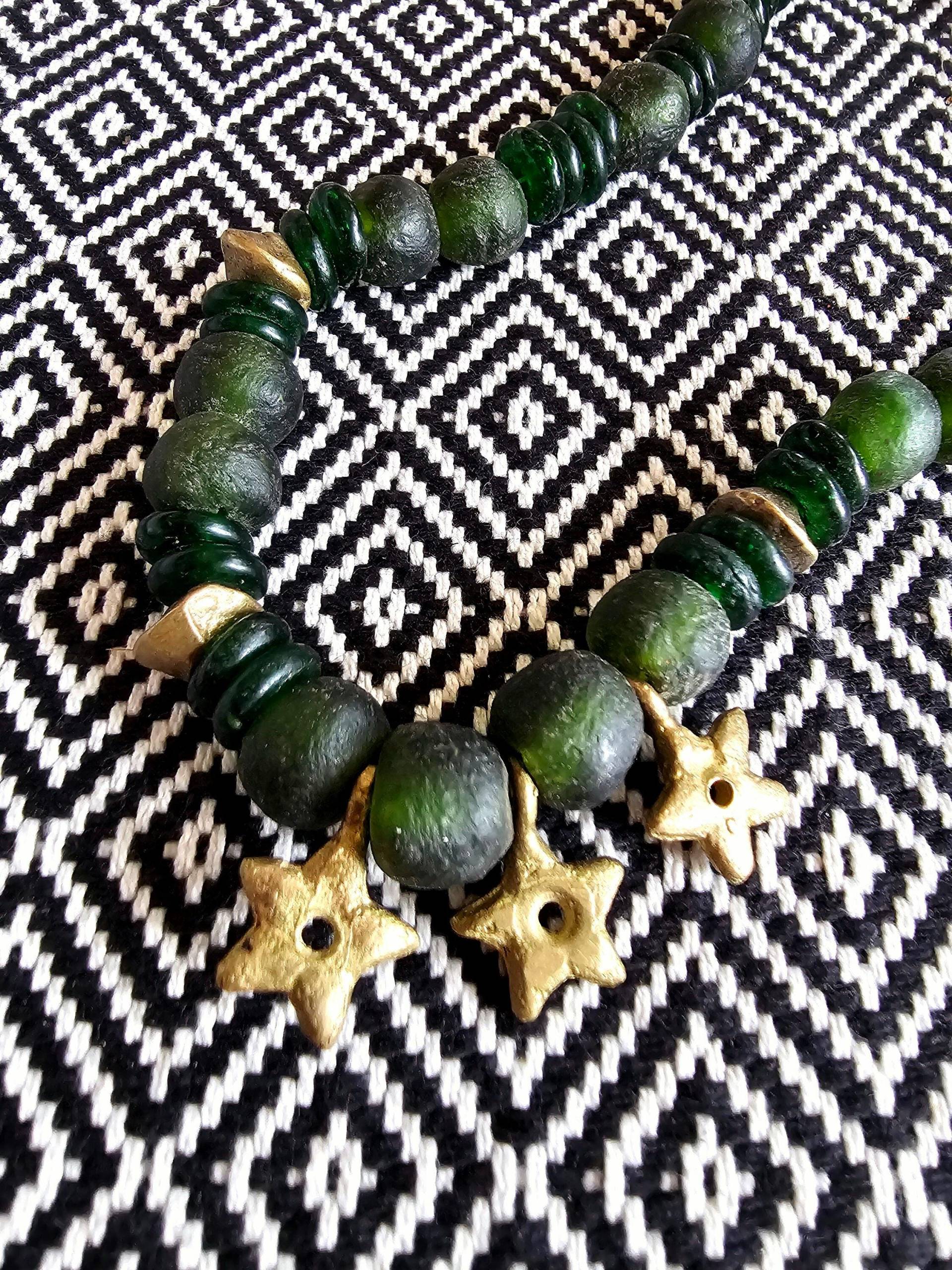 Massive Vintage Seeglas Halskette Mit Sternen von CostumeLoveRealities