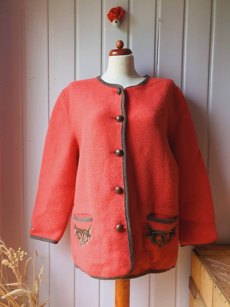 Schurwolle, Wollstrickjacke, Folklore, Sylvia Collection, Gr.42 von CostumeLoveRealities
