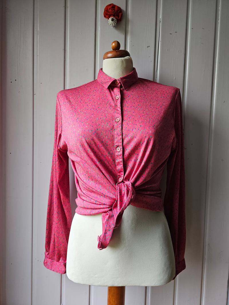 True Vintage Bluse Pink, Dots, Gläser Gr.38 von CostumeLoveRealities