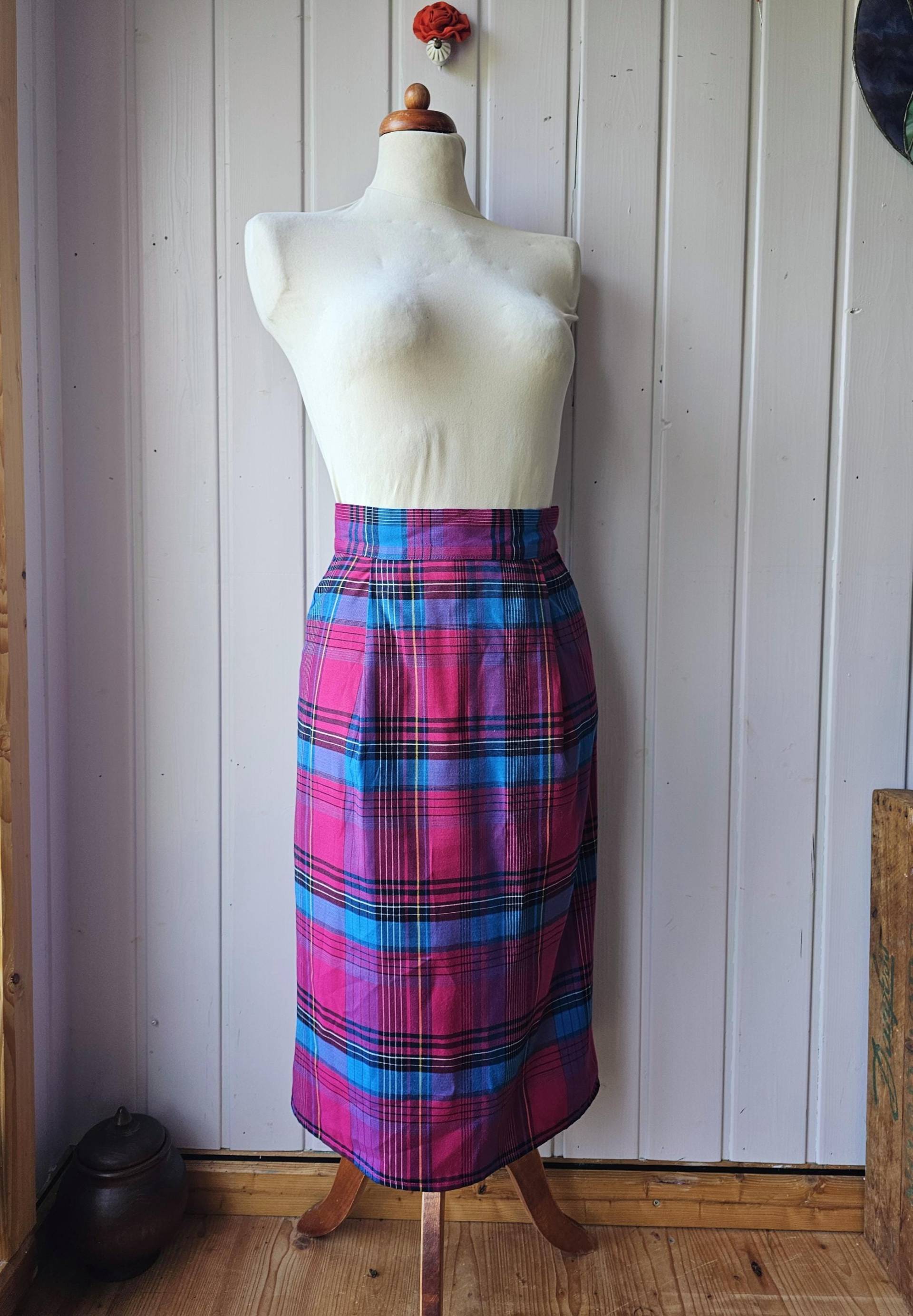 Vintage Bleistiftrock Tartan Gr.36 von CostumeLoveRealities