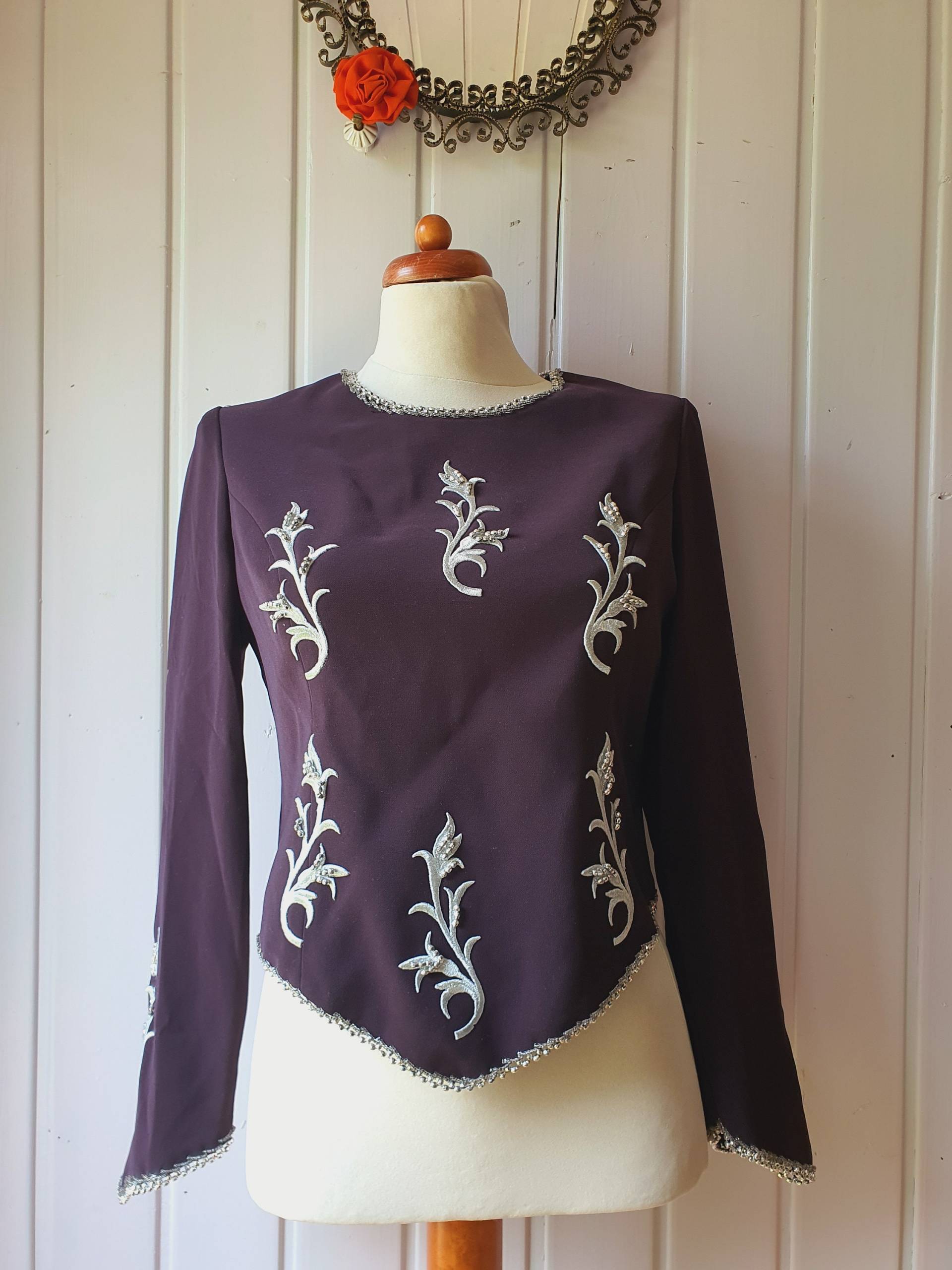 Vintage Perlenstickerei, Elegantes Shirt, Gr.38, Fiore von CostumeLoveRealities