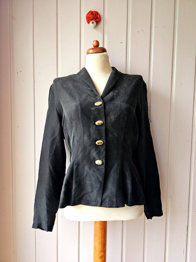 Vintage Seide Betty Barclay Blazer Bluse Gr.38 von CostumeLoveRealities