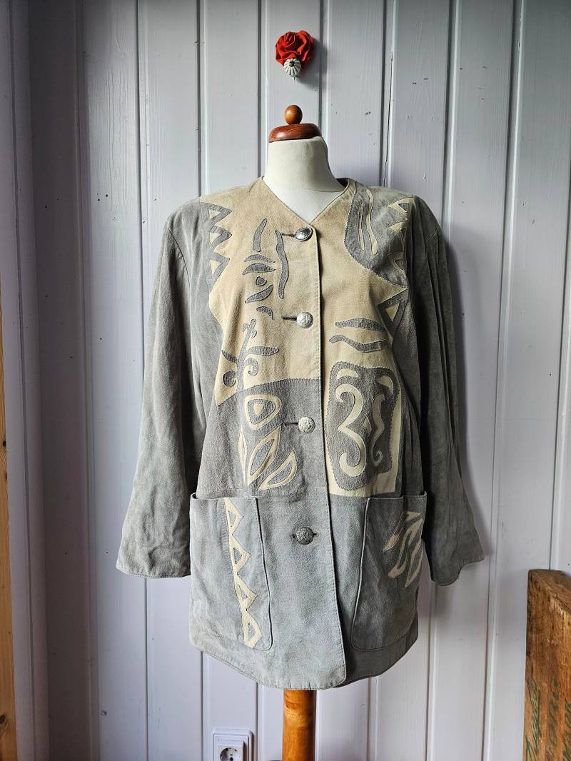 Wildleder Kurzmantel Patchwork, Gr.42/44 New Fast von CostumeLoveRealities