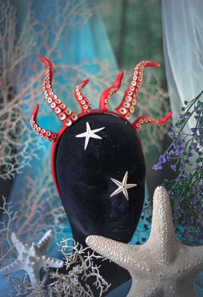 Oktopus Tentakel Kopfschmuck Meerjungfrau Steampunk Outfit Cosplay Maniac Mansion Cthulhu von CostureroReal
