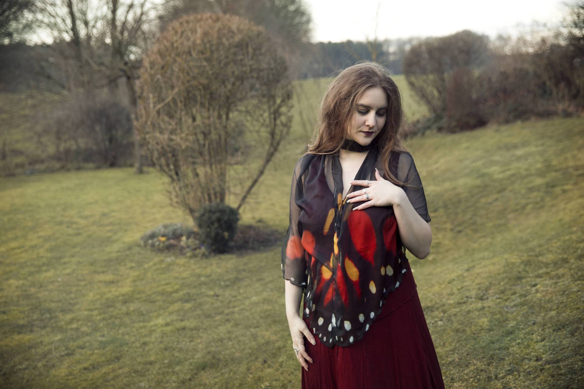 Schmetterling Schal Flügel Fee Boho Monarch Tanzen Foulard Mama Geschenk Skinny Schals Cottagecore Kleidung von CostureroReal