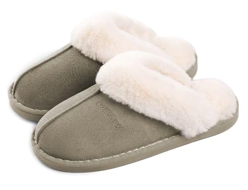 Coswind Hausschuhe Damen Herren Winter Warme Synthetik Lammfell Kunstfell Plüsch Flauschige Fell Weiche Rutschfeste Pantoletten Indoor Outdoor Forest Night 290 von Coswind