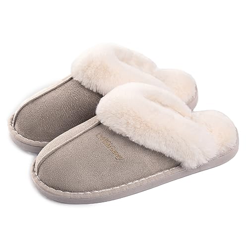 Coswind Hausschuhe Damen Herren Winter Warme Lammfell Plüsch Flauschige Fell Weiche Rutschfeste Pantoletten Indoor Outdoor Santorini 270 von Coswind