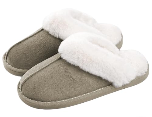 Coswind Hausschuhe Damen Herren Winter Warme Synthetik Lammfell Kunstfell Plüsch Flauschige Fell Weiche Rutschfeste Pantoletten Indoor Outdoor Forest Night 280 von Coswind