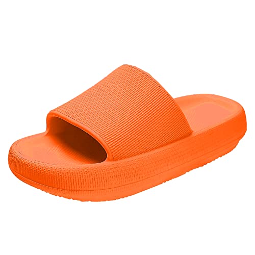 Hausschuhe Damen Herren Cozyslides Sommer Pantoletten Wolke Badeschlappen Weiche Sohle Cloud Slide Sandalen Einstellbar rutschfest Badeschuhe Unisex Slippers Orange 39-40 von Coswind