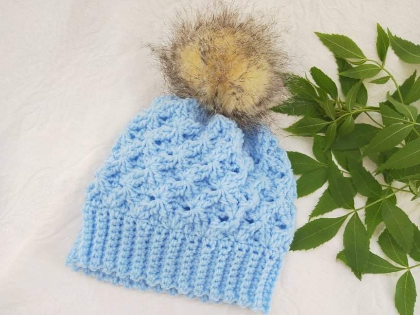 Blaue Gehäkelte Baby Mütze - Größe 6 Bis 12 Monate, Wintermütze, Winter Mütze, Geschenk Für Junge Oder Mädchen von CosyBabyau