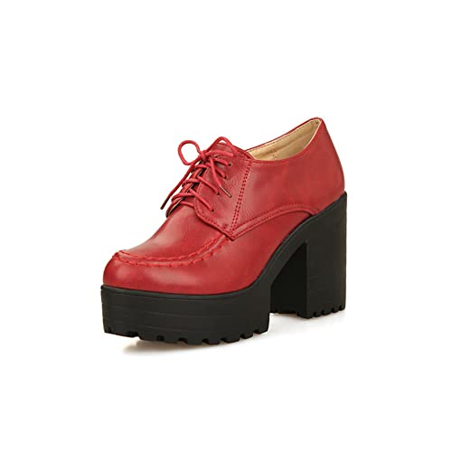 CosyFever Damen DC422 Pumps mit Klobig Hoch Plattform Klassischer Schnürhalbschuh Klobig Rot - 38 EU CosyFever Damen DC422 Pumps mit Klobig Hoch Plattform Klassischer Schnürhalbschuh Klobig Rot - 38 EU von CosyFever