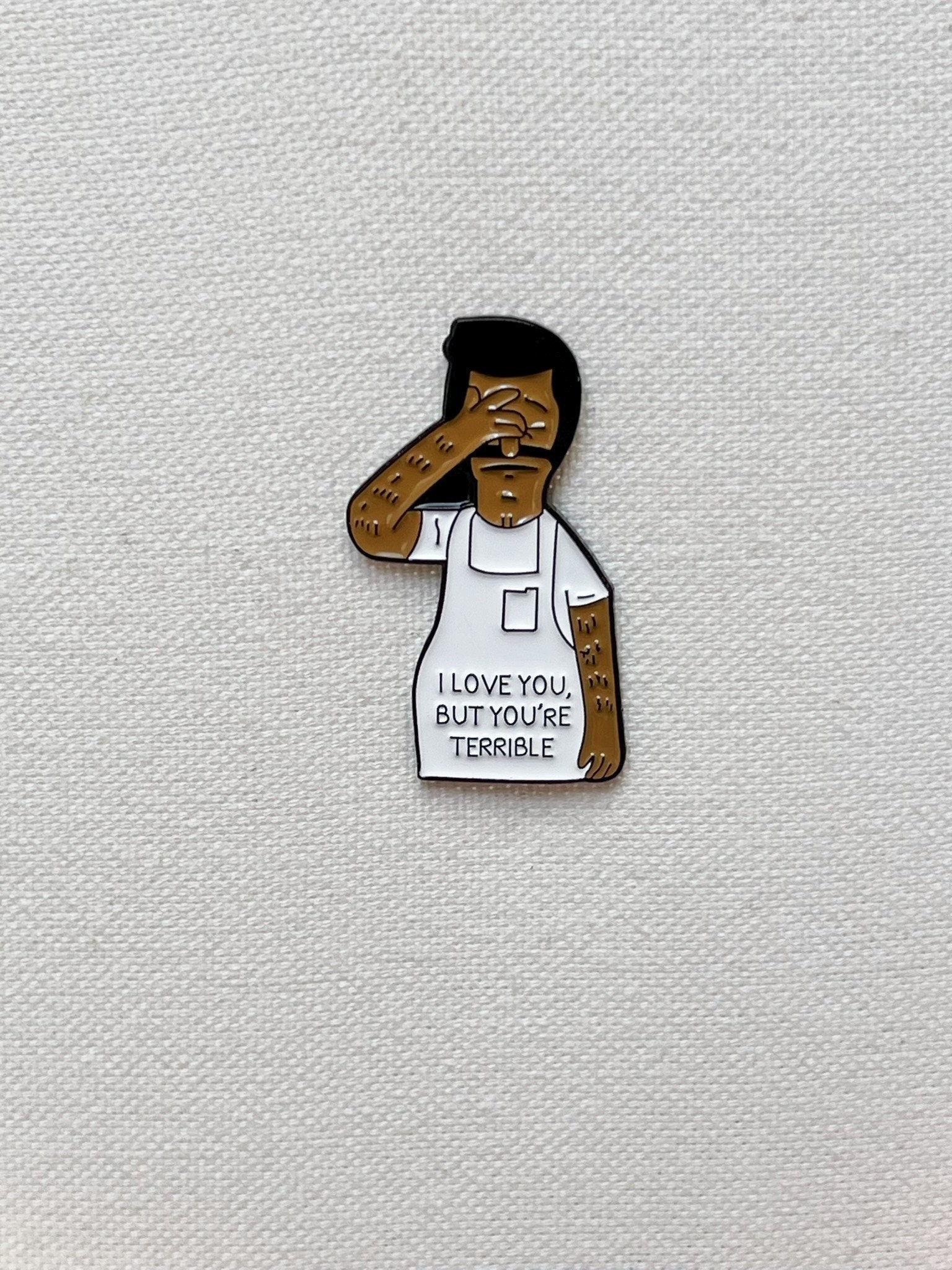Bob's Burgers - Bob Belcher I Love You, But You're Terrible Emaille Pin Anstecker Anstecknadel Versehen Bob's Burgers - Bob Belcher I Love You, But You're Terrible Emaille Pin Anstecker Anstecknadel Versehen von CosyIslandLiving