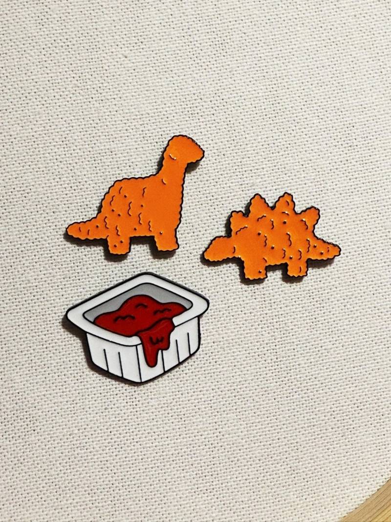 Dino Nuggets Metall Emaille Pin Set Anstecker Anstecknadel Tasche Rucksack Jacke Abzeichen Accessoires Dino Nuggets Metall Emaille Pin Set Anstecker Anstecknadel Tasche Rucksack Jacke Abzeichen Accessoires von CosyIslandLiving