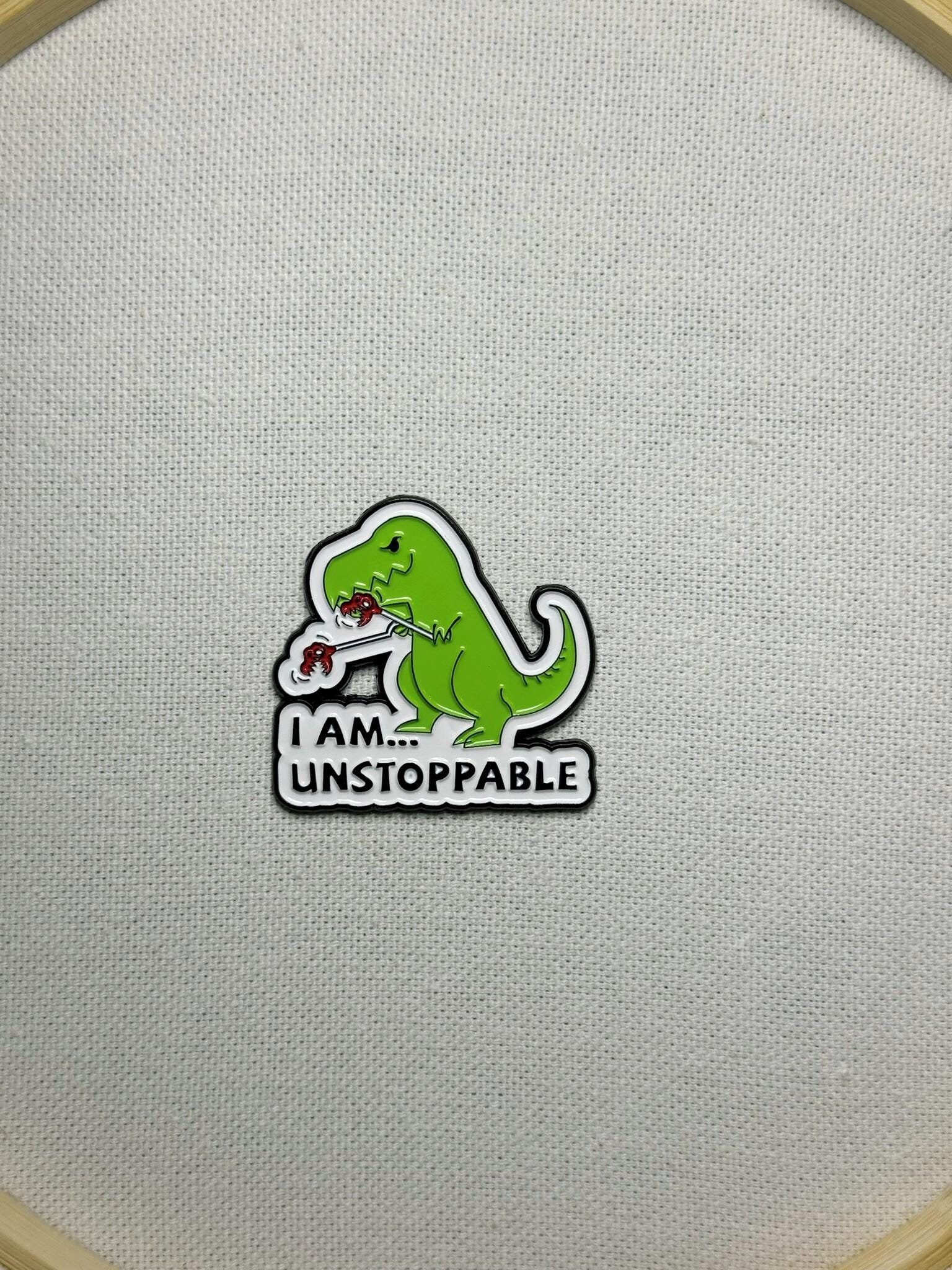 Dinosaurier I Am Unstoppable Metall Emaille Pin Anstecker Anstecknadel Jacke Tasche Rucksack Accessoire Dinosaurier I Am Unstoppable Metall Emaille Pin Anstecker Anstecknadel Jacke Tasche Rucksack Accessoire von CosyIslandLiving