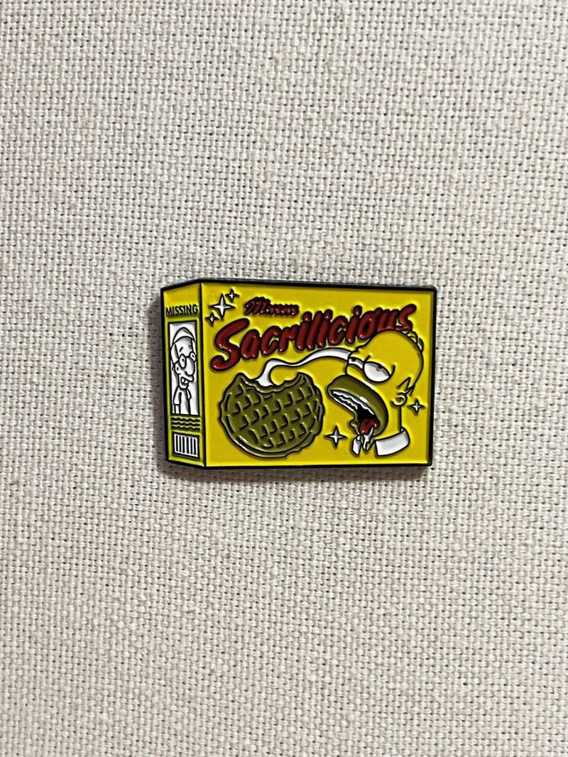 Homer Simpson Eggo Waffle Sacrilicious Die Simpsons Metall Emaille Pin Anstecker Anstecknadel Tasche Rucksack Abzeichen Accessoire Homer Simpson Eggo Waffle Sacrilicious Die Simpsons Metall Emaille Pin Anstecker Anstecknadel Tasche Rucksack Abzeichen Accessoire von CosyIslandLiving
