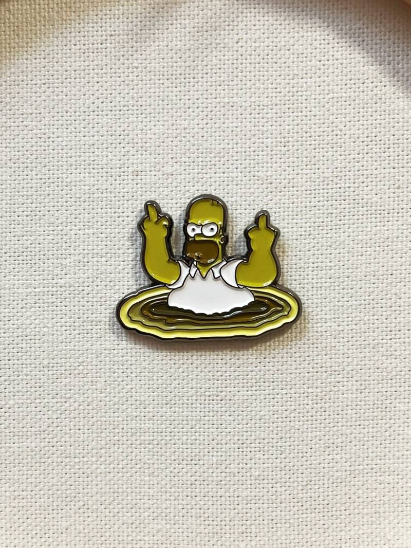 Homer Simpson Sandbox Sink Hole Die Simpsons Metall Emaille Pin Anstecker von CosyIslandLiving