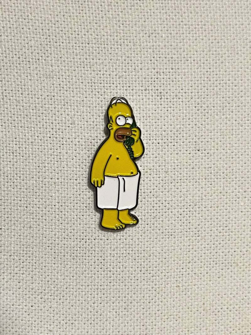 Homer Simpson Telefon Die Simpsons Metall Emaille Pin Anstecker Handytuch Anstecknadel Tasche Rucksack Abzeichen Accessoire von CosyIslandLiving