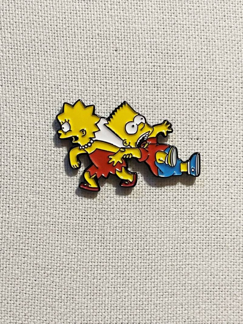 Lisa Bart Simpson Die Simpsons Metall Emaille Pin Anstecker Anstecknadel Tasche Rucksack Abzeichen Accessoire von CosyIslandLiving