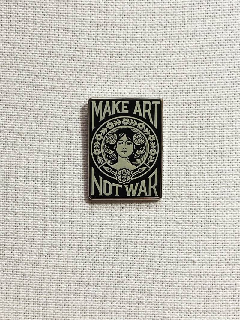 Make Art Not War Metall Pin Anstecker Ausgestattet Brosche Anstecknadel Tasche Rucksack Abzeichen Accessoire von CosyIslandLiving