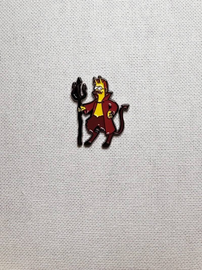 Ned Flanders Teufel Die Simpsons Metall Emaille Pin Anstecker Anstecknadel Tasche Rucksack Abzeichen Accessoire von CosyIslandLiving