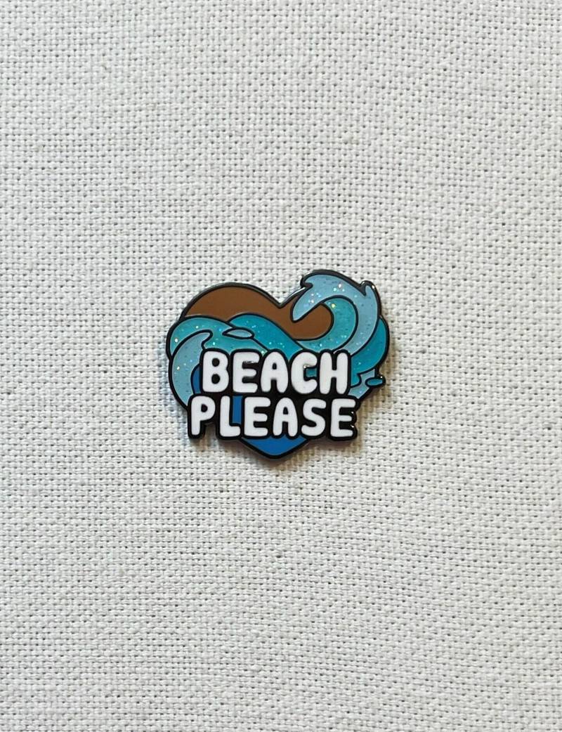 Ocean Herz Metall Emaille Pin Anstecker Ausgestattet Meer Wellen Strand Anstecknadel Tasche Rucksack Abzeichen Accessoire von CosyIslandLiving