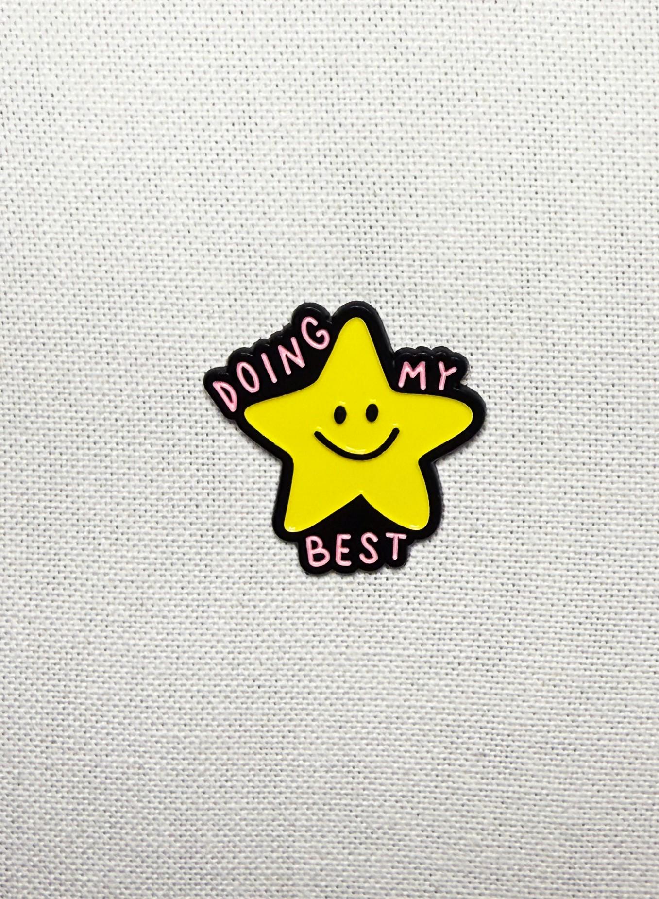 Stern Doing My Best Metall Emaille Pin Anstecker Sternchen Smiley Anstecknadel Tasche Rucksack Abzeichen Accessoire Stern Doing My Best Metall Emaille Pin Anstecker Sternchen Smiley Anstecknadel Tasche Rucksack Abzeichen Accessoire von CosyIslandLiving