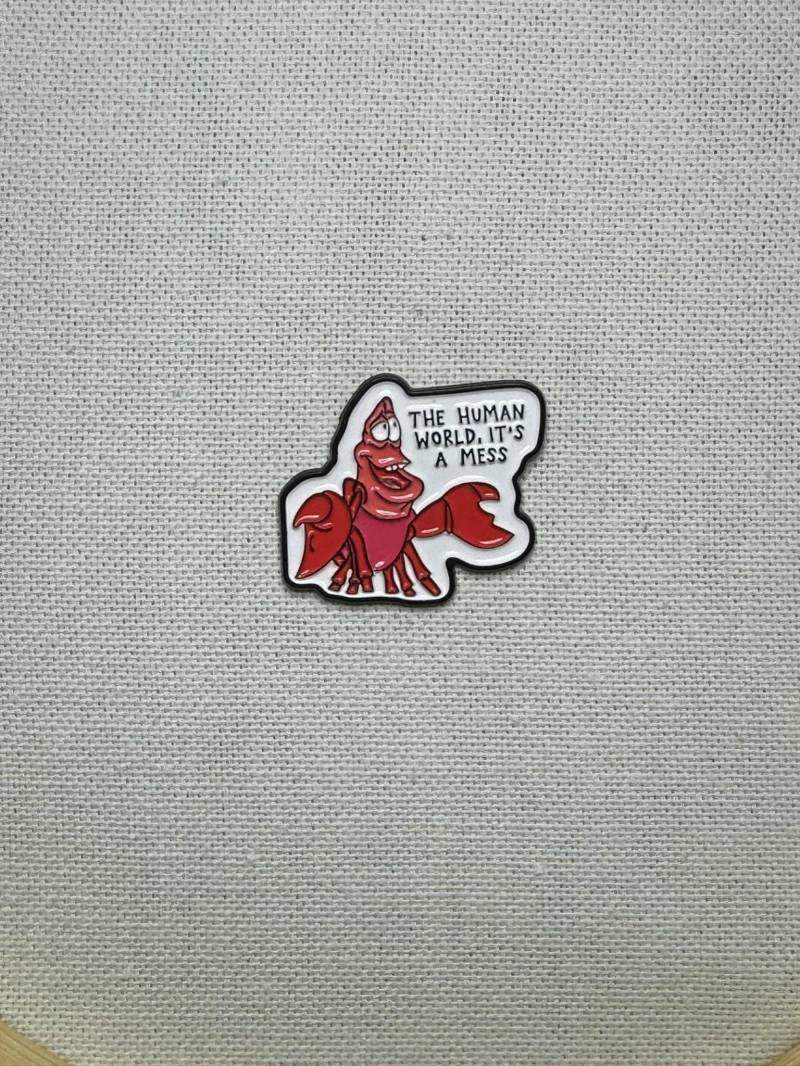 The Human World It's A Mess Metall Emaille Pin Anstecker Versehen Abzeichen Jacke Tasche Rucksack von CosyIslandLiving