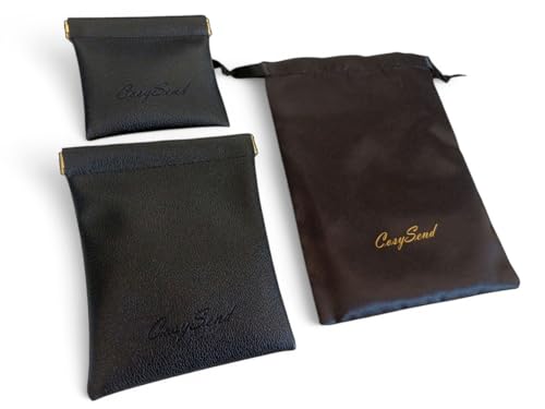 Portemonnaie – Kartenhalter – Brieftasche – Schlüsselanhänger – vielseitig einsetzbar – 2 Stück aus schwarzem PU für Reisepass, Schmuck, Kopfhörer usw. Präsentiert in einem schwarzen Satinbeutel, Portemonnaie – Kartenhalter – Brieftasche – Schlüsselanhänger – vielseitig einsetzbar – 2 Stück aus schwarzem PU für Reisepass, Schmuck, Kopfhörer usw. Präsentiert in einem schwarzen Satinbeutel, von CosySend