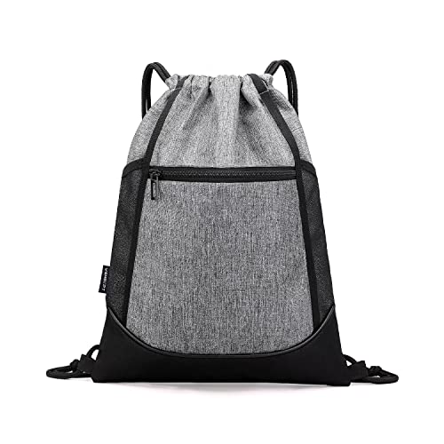 Cosyres Kordelzug Turnbeutel Rucksack Beutel Rucksack Klein mit Innentasche Sportbeutel Gym Bag (Grau) von Cosyres