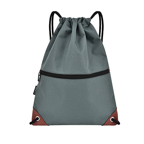 Cosyres Kordelzug Turnbeutel Rucksack Mit Verstellbar Reißverschluß Tunnelzug Innentasche Sportbeutel Hipster (Grau) von Cosyres