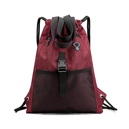 Cosyres Kordelzug Turnbeutel Rucksack mit Kordelzug String Bag Turnbeutel Wasserdicht Sportbeutel Gym Bag (Rot) von Cosyres