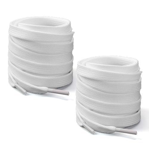 Cosysparks 2 Paare schnürsenkel kinderschuhe, 80cm kinder schnürsenkel kinder Dicke flache schnürsenkel für kinderschuhe Schwarz/Weiß schnürsenkel für sneaker Trainer Stiefel Freizeitschuh (Weiß) von Cosysparks