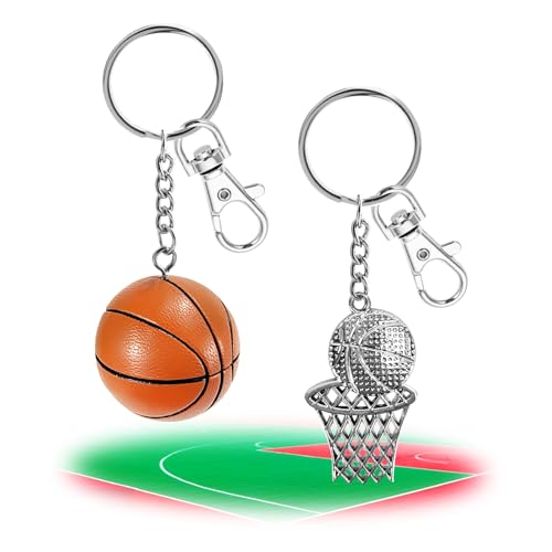 Cosysparks Basketball schlüsselanhänger, 2 Pcs schlüsselanhänger basketball 3D basketball anhänger schlüssel Sport Schlüsselanhänger Party Taschen Füller Basketball Geschenke für Jungen Männer Fans von Cosysparks