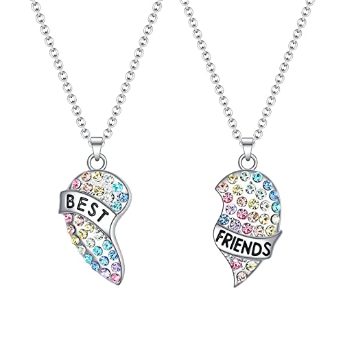 Cosysparks Beste Freunde Ketten, Freundschaftskette für 2 Mädchen Best Friends Kette Passend Herz Anhänger Bff Ketten Set für Frauen Graduation Geburtstag Weihnachtsgeschenke (2 Stück) von Cosysparks