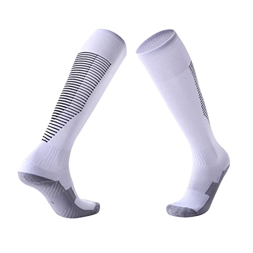 Cosysparks Fußballsocken Kinder, Anti-Rutsch Kinder Fussball Socken FußBall Kinder Fußball Socken Atmungsaktive Lange Socken Sport Training Rugby Hockey Socken Für Jungen Grills Alter 7-10 (Weiß) von Cosysparks