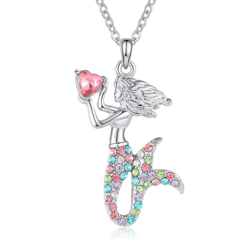 Cosysparks Meerjungfrau-Halskette für Mädchen, Rainbow Crystal meerjungfrau kette halskette meerjungfrau schmuck für mädchen Meerjungfrau Geschenke für Mädchen von Cosysparks